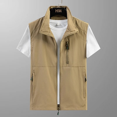 Διχτυωτό ανδρικό γιλέκο 2023 Άνοιξη Καλοκαίρι Ανδρικό αναπνεύσιμο γιλέκο πολλαπλών τσέπης Ανδρικό φαρδύ 7XL γιλέκο πολλές τσέπες Αμάνικο μπουφάν