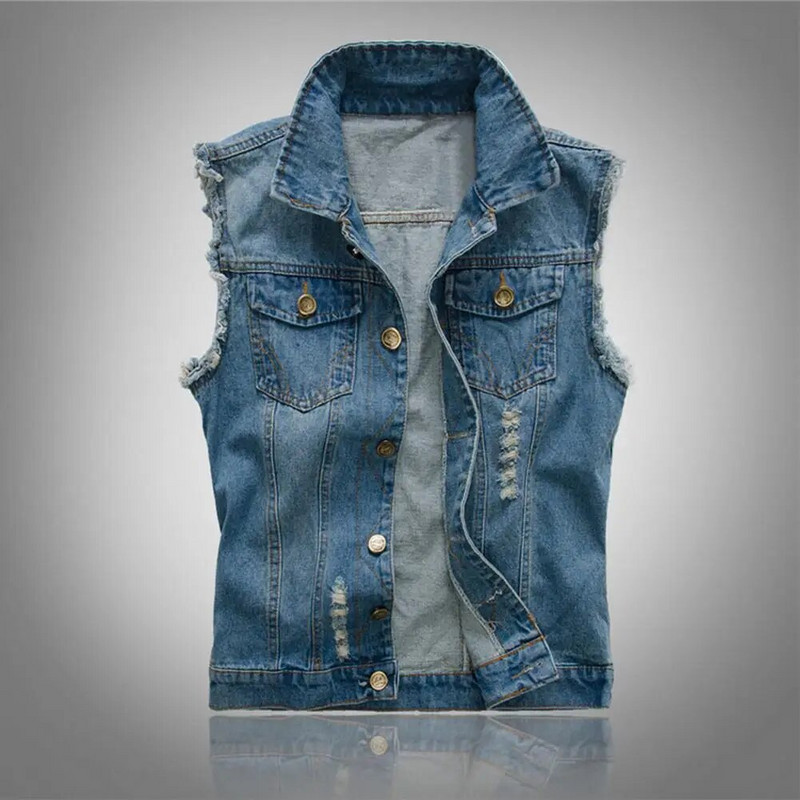 Rebenenud kardigan Denim 5XL puuvillased teksad varrukateta jakk vest meeste teksapüksid vest meeste kauboi õues vest meeste jakid