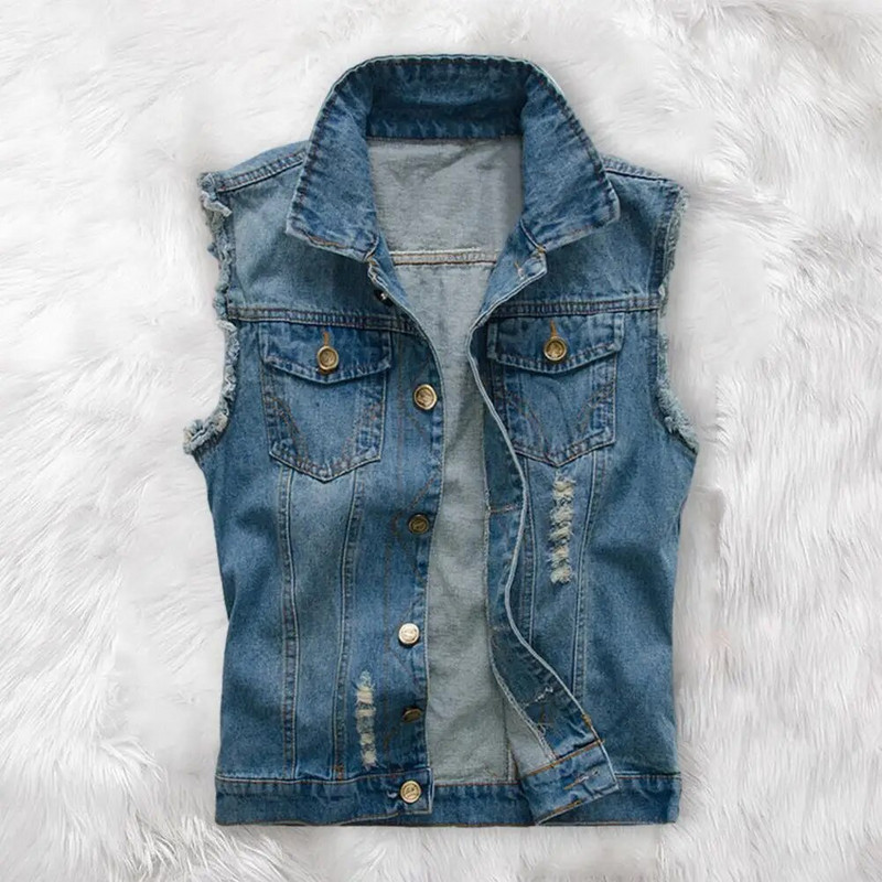 Rebenenud kardigan Denim 5XL puuvillased teksad varrukateta jakk vest meeste teksapüksid vest meeste kauboi õues vest meeste jakid