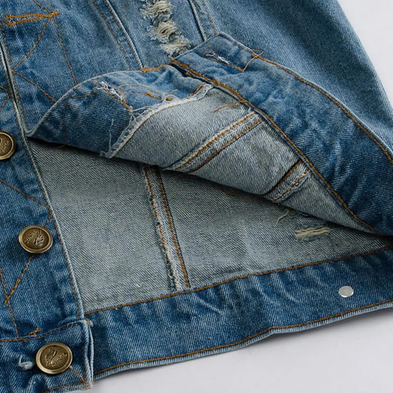 Rebenenud kardigan Denim 5XL puuvillased teksad varrukateta jakk vest meeste teksapüksid vest meeste kauboi õues vest meeste jakid