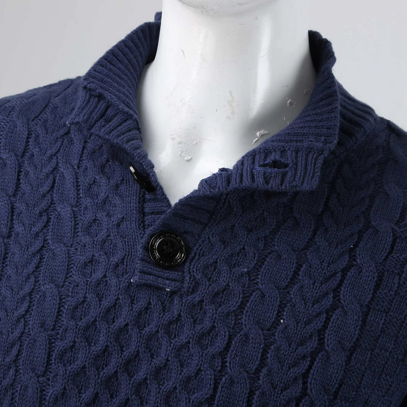 Ριγέ λουλούδι μακρυμάνικο πουλόβερ ανδρικό μονόχρωμο μισό φερμουάρ Φθινοπωρινά χειμερινά ρούχα Απλό λεπτό πουλόβερ για ανδρική μόδα