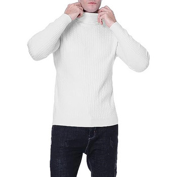 Зимен мъжки пуловер с висока яка Ежедневни мъжки плетени пуловер Топли фитнес мъжки пуловери Топове