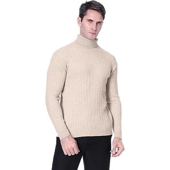 Зимен мъжки пуловер с висока яка Ежедневни мъжки плетени пуловер Топли фитнес мъжки пуловери Топове