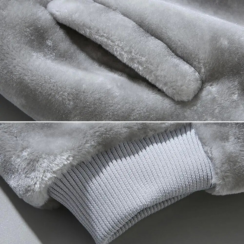 Meeste Vest Pehme Palus Kunstkarusnaha kapuutsiga Varrukateta Meeste Paks Palus mantel Paksendatud Tõmblukuga suletav Taskud Kardigan Meeste Vest