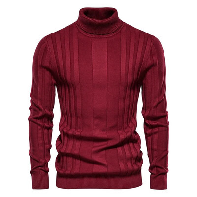 Talvine meeste kaelusega kampsun vabaaja Slim Fit Basic kõrge kraega silmkoeline pullover Meeste elastne soe kampsun, meeste pullover
