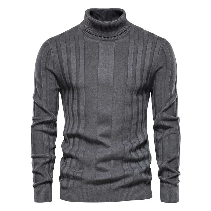 Talvine meeste kaelusega kampsun vabaaja Slim Fit Basic kõrge kraega silmkoeline pullover Meeste elastne soe kampsun, meeste pullover