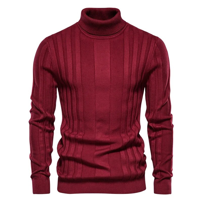 Talvine meeste kaelusega kampsun vabaaja Slim Fit Basic kõrge kraega silmkoeline pullover Meeste elastne soe kampsun, meeste pullover