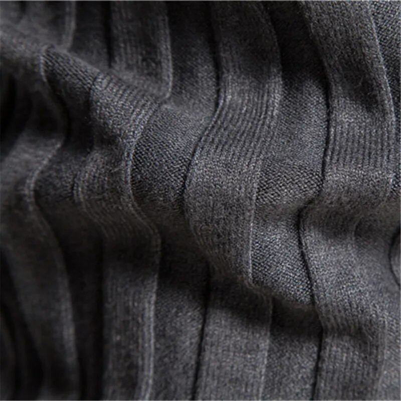 Talvine meeste kaelusega kampsun vabaaja Slim Fit Basic kõrge kraega silmkoeline pullover Meeste elastne soe kampsun, meeste pullover