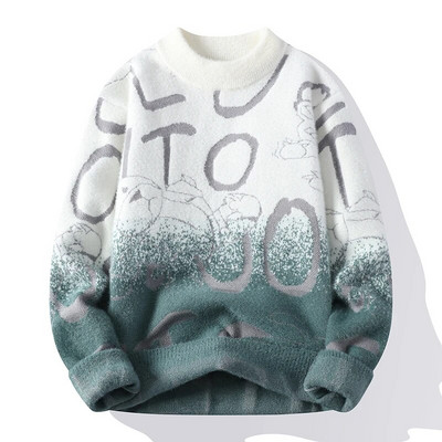 Νέο Ανδρικό Πλεκτό Πλεκτό Πουλόβερ Μόδα Άνετα Ζεστά, Casual Slim Top Ανδρικά Ρούχα