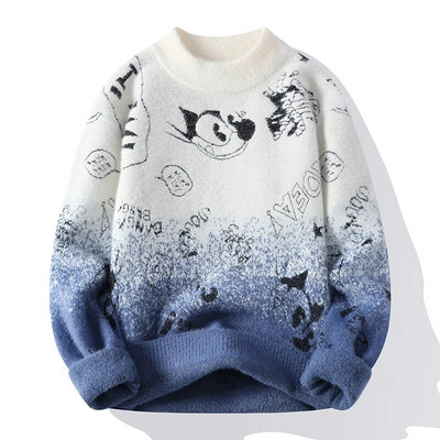 Νέο Ανδρικό Πλεκτό Πλεκτό Πουλόβερ Μόδα Άνετα Ζεστά, Casual Slim Top Ανδρικά Ρούχα