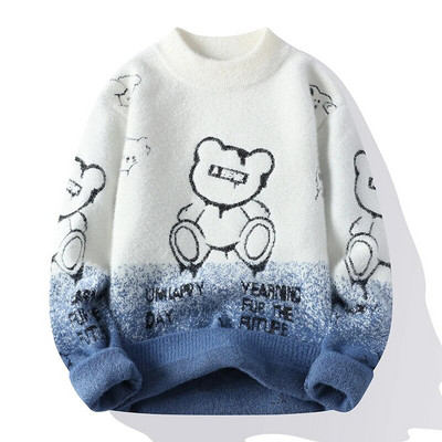 Νέο Ανδρικό Πλεκτό Πλεκτό Πουλόβερ Μόδα Άνετα Ζεστά, Casual Slim Top Ανδρικά Ρούχα