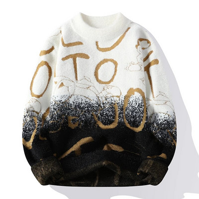 Νέο Ανδρικό Πλεκτό Πλεκτό Πουλόβερ Μόδα Άνετα Ζεστά, Casual Slim Top Ανδρικά Ρούχα