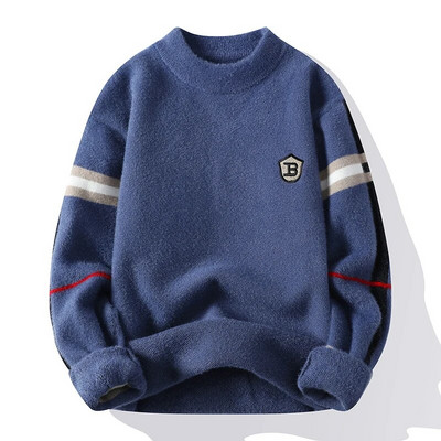 Νέο Ανδρικό Πλεκτό Πλεκτό Πουλόβερ Μόδα Άνετα Ζεστά, Casual Slim Top Ανδρικά Ρούχα