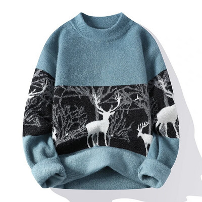 Νέο Ανδρικό Πλεκτό Πλεκτό Πουλόβερ Μόδα Άνετα Ζεστά, Casual Slim Top Ανδρικά Ρούχα