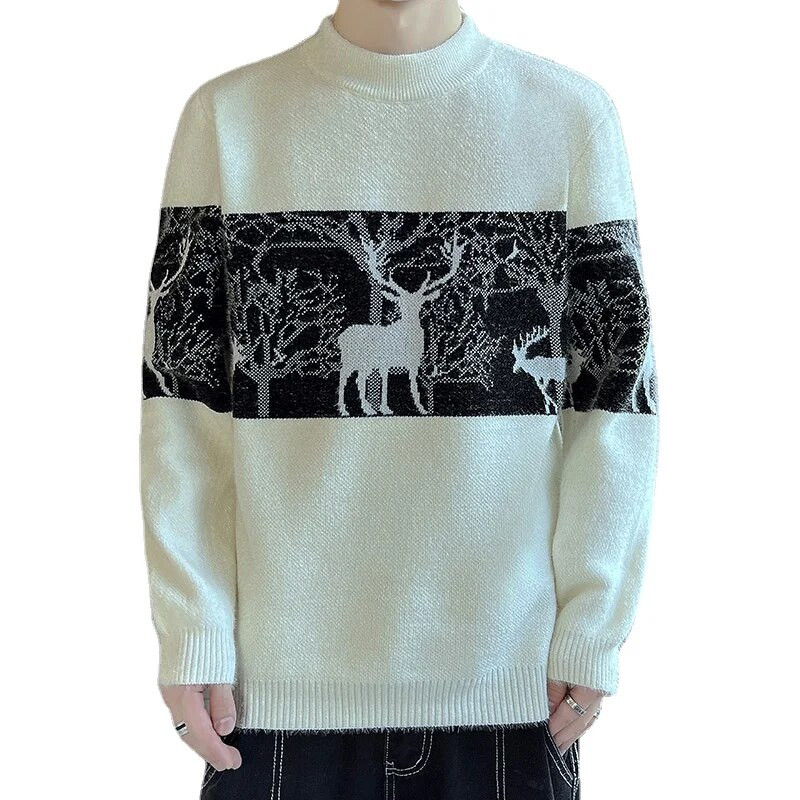 Νέο Ανδρικό Πλεκτό Πλεκτό Πουλόβερ Μόδα Άνετα Ζεστά, Casual Slim Top Ανδρικά Ρούχα