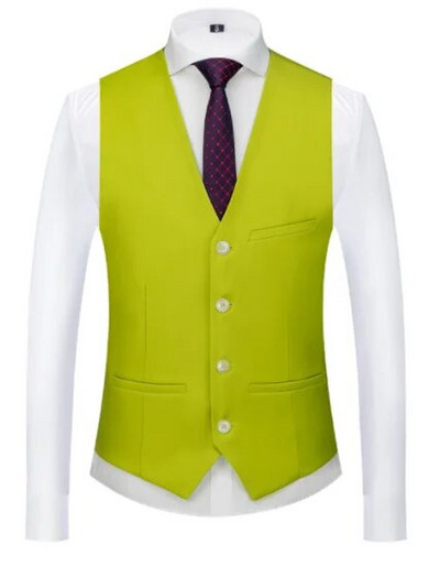Μεγάλο μέγεθος 6XL ανδρικό επίσημο κοστούμι με μονό στήθος Γιλέκο Μαύρο Πράσινο Καθαρό Χρώμα Μπάλα Γάμου Επιχειρηματικό Γιλέκο Φόρεμα Social Party