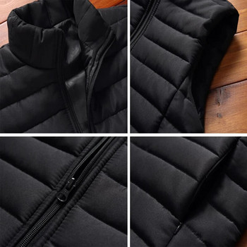 Ανδρικά αμάνικα γιλέκα Μπουφάν Χειμερινής μόδας Ανδρικά παλτό με βαμβακερό γιλέκο Ανδρικό γιακά Ζεστό γιλέκο Ρούχα 5XL