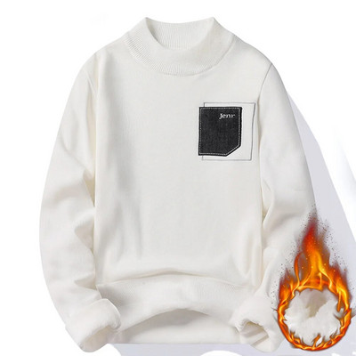 Novi muški džemperi s dolčevitom za zimu 2023. Topli brendovi Pleteni puloveri Muški jednobojni ležerni muški pulover Jesenska pletiva