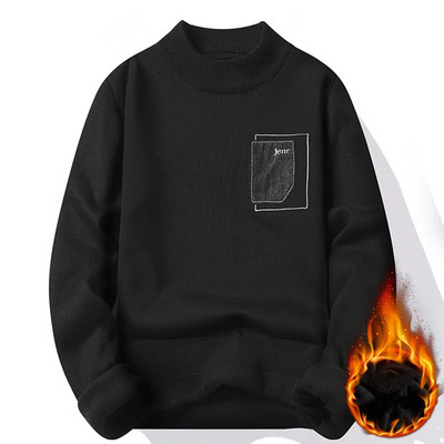 Novi muški džemperi s dolčevitom za zimu 2023. Topli brendovi Pleteni puloveri Muški jednobojni ležerni muški pulover Jesenska pletiva