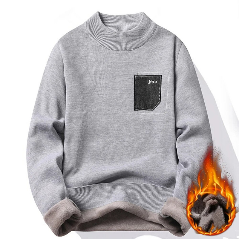 Novi muški džemperi s dolčevitom za zimu 2023. Topli brendovi Pleteni puloveri Muški jednobojni ležerni muški pulover Jesenska pletiva