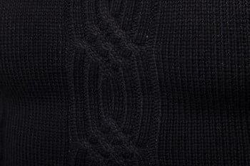 Есен Нов трикотаж Топъл пуловер Мъжки пуловер с висока яка Моден едноцветен пуловер Мъжки трикотажни топове с тънка основа