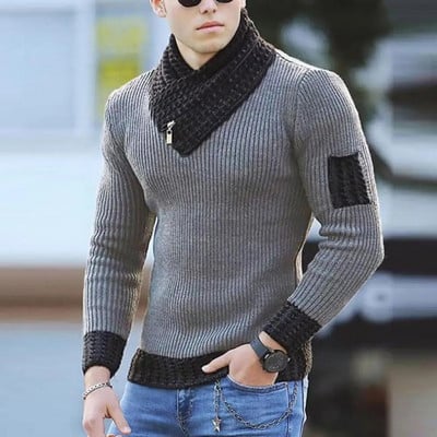 Корейска мода Есен Мъжки ежедневен пуловер в ретро стил Вълнена водолазка Oversize 2023 Зимни мъжки топли памучни пуловери Пуловери