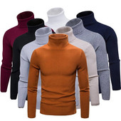 Kõrge kaelusega paks talvine soe kampsun meeste kaelusega pullover Meeste kampsunid Slim Fit pulloverid Meeste kudumid Meeste topid