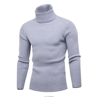 Kõrge kaelusega paks talvine soe kampsun meeste kaelusega pullover Meeste kampsunid Slim Fit pulloverid Meeste kudumid Meeste topid