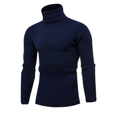 Kõrge kaelusega paks talvine soe kampsun meeste kaelusega pullover Meeste kampsunid Slim Fit pulloverid Meeste kudumid Meeste topid