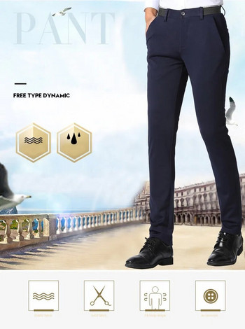 Ανδρική ανοιξιάτικη μόδα φθινοπώρου Business Casual μακρύ παντελόνι Παντελόνι Αντρικό ελαστικό ίσιο επίσημο παντελόνι Plus μεγάλο μέγεθος 28-40