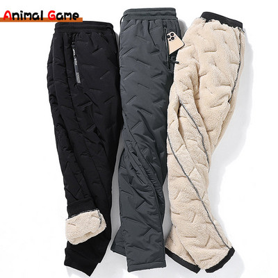 Winter Lambswool Warm Thicken Sweatpants Ανδρικά Μόδα Joggers Αδιάβροχο Casual Παντελόνι Ανδρικό Plus Fleece OverSize Παντελόνι