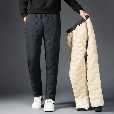 Winter Lambswool Warm Thicken Sweatpants Ανδρικά Μόδα Joggers Αδιάβροχο Casual Παντελόνι Ανδρικό Plus Fleece OverSize Παντελόνι