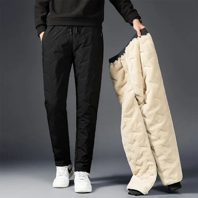Winter Lambswool Warm Thicken Sweatpants Ανδρικά Μόδα Joggers Αδιάβροχο Casual Παντελόνι Ανδρικό Plus Fleece OverSize Παντελόνι