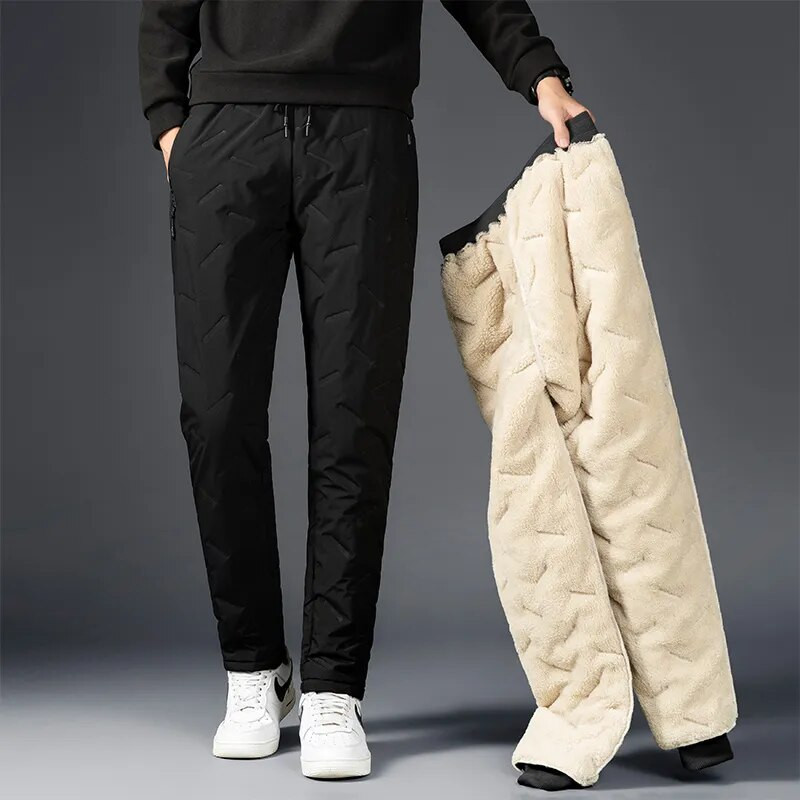 Winter Lambswool Warm Thicken Sweatpants Ανδρικά Μόδα Joggers Αδιάβροχο Casual Παντελόνι Ανδρικό Plus Fleece OverSize Παντελόνι