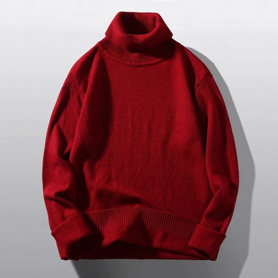 M-5XL Πλεκτό ζεστό πουλόβερ ανδρικό πουλόβερ με ζιβάγκο Ανδρικά χαλαρά πουλόβερ φθινόπωρο χειμώνα Νέα μονόχρωμα πουλόβερ XXXXXL