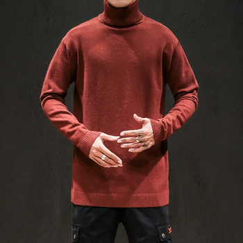 Νέο ανδρικό πουλόβερ με ζιβάγκο Φθινοπωρινό Χειμώνα Streetwear Μασίφ πουλόβερ Ανδρικά Πλεκτά Πλεκτά Πουλόβερ με ζιβάγκο Plus Size