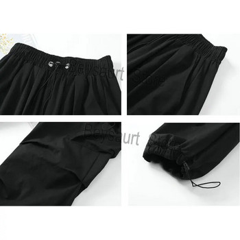 Ανδρικό παντελόνι Cargo Street Wear Hip Hop Παντελόνι Ελαστική μέση Χαρέμι Παντελόνι μέχρι τον αστράγαλο Μαύρο Harajuku Casual Pocket Γυναικείο παντελόνι