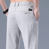 Vasarinės plonos vyriškos verslo plonos korėjietiškos laisvalaikio kelnės Klasikinio stiliaus vientisos spalvos Paprasti vyriški drabužiai Ledinės šilko kelnės 28-38