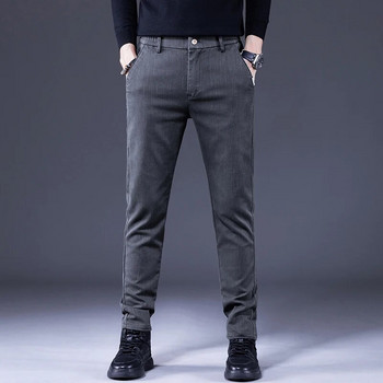 2023 Есенни панталони за мъже Модни бизнес ежедневни мъжки панталони Корейски еластични прави панталони Марка Мъжко облекло Размер 28-38