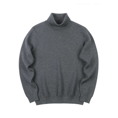 Kašmyro medvilnės mišinio megzti megztiniai su vėžliais vyrams 2023 m. rudens žiema Klasikiniai vienspalviai paprasti, šilti megztiniai