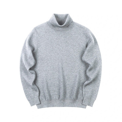 Kašmyro medvilnės mišinio megzti megztiniai su vėžliais vyrams 2023 m. rudens žiema Klasikiniai vienspalviai paprasti, šilti megztiniai