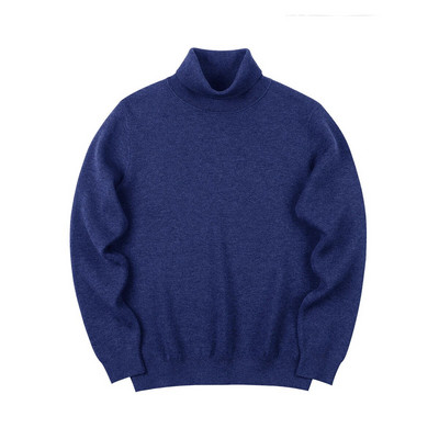 Kašmyro medvilnės mišinio megzti megztiniai su vėžliais vyrams 2023 m. rudens žiema Klasikiniai vienspalviai paprasti, šilti megztiniai