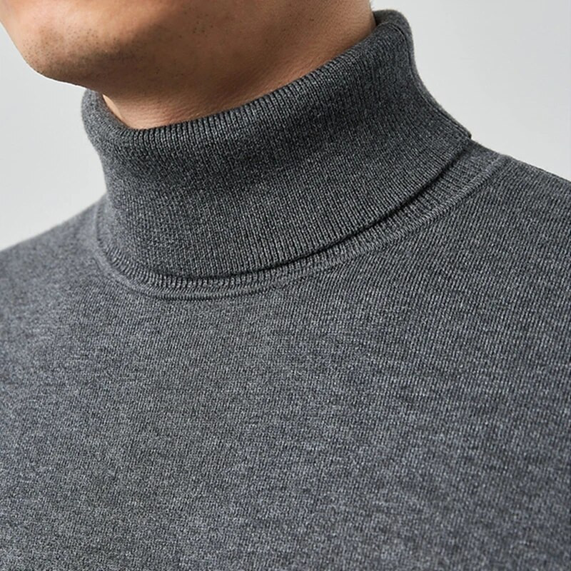 Kašmyro medvilnės mišinio megzti megztiniai su vėžliais vyrams 2023 m. rudens žiema Klasikiniai vienspalviai paprasti, šilti megztiniai