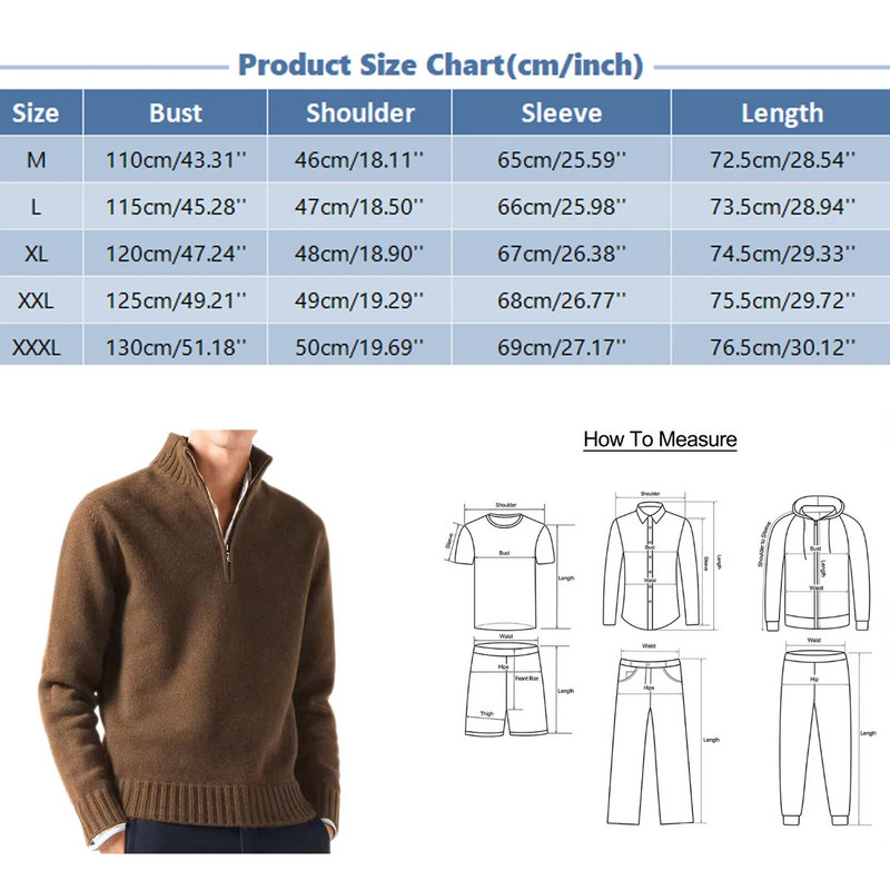 Vyriškas kašmyro užtrauktuku paprastas megztinis žieminis vyriškas vilnos storesnis pusinis užtrauktukas su šiltu megztiniu kokybiškas plonas vyriškas megztinis