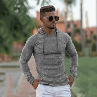 Proljetni novi modni veste s kapuljačom Muški sportski džemper s dolčevitom Slim Fit pulover Muška klasična slađa muška pletenina Pull Homme