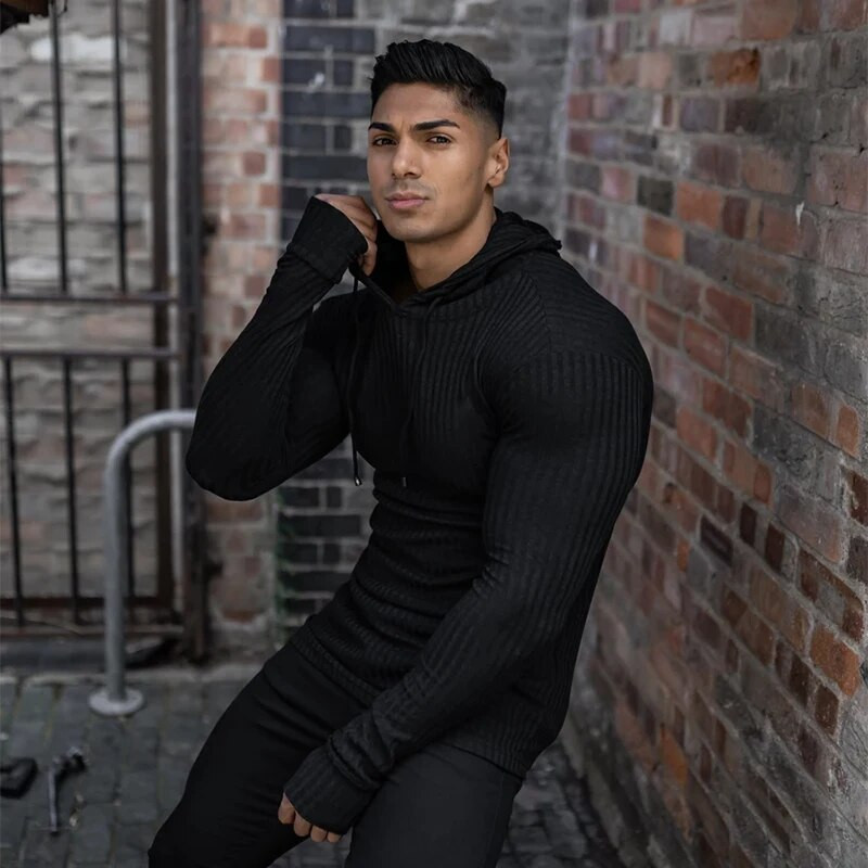 Proljetni novi modni veste s kapuljačom Muški sportski džemper s dolčevitom Slim Fit pulover Muška klasična slađa muška pletenina Pull Homme