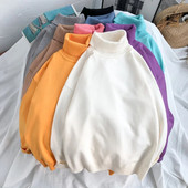 Ανδρικά πουλόβερ μεγάλου μεγέθους Πλεκτά πουλόβερ με ζιβάγκο μόδας μονόχρωμο Φθινόπωρο Χειμώνας Ζεστά καθημερινά πλεκτά Μόδα ανδρικά ρούχα