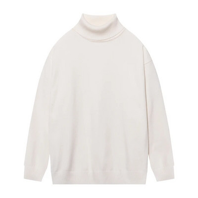 Ανδρικά πουλόβερ μεγάλου μεγέθους Πλεκτά πουλόβερ με ζιβάγκο μόδας μονόχρωμο Φθινόπωρο Χειμώνας Ζεστά καθημερινά πλεκτά Μόδα ανδρικά ρούχα