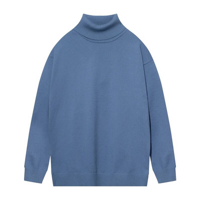 Ανδρικά πουλόβερ μεγάλου μεγέθους Πλεκτά πουλόβερ με ζιβάγκο μόδας μονόχρωμο Φθινόπωρο Χειμώνας Ζεστά καθημερινά πλεκτά Μόδα ανδρικά ρούχα