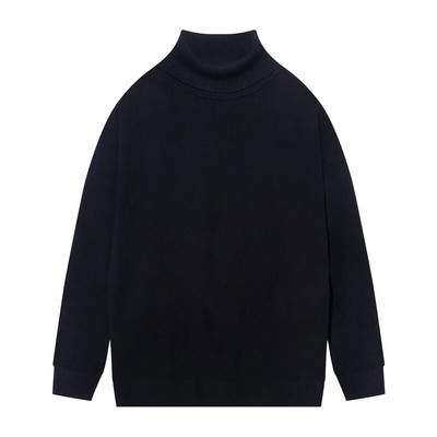 Ανδρικά πουλόβερ μεγάλου μεγέθους Πλεκτά πουλόβερ με ζιβάγκο μόδας μονόχρωμο Φθινόπωρο Χειμώνας Ζεστά καθημερινά πλεκτά Μόδα ανδρικά ρούχα